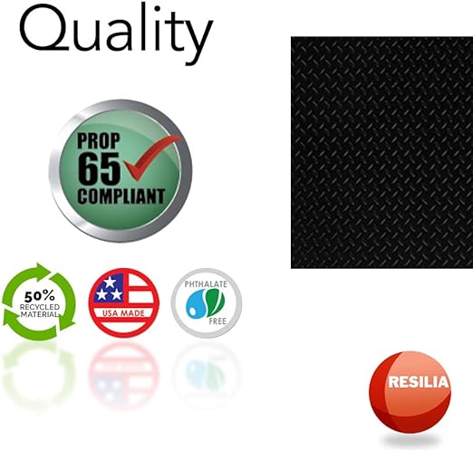 HD Garage Floor Runner & Protector Mat - Slip-Resistant Grip, Embossed Diamond Plate Pattern, Water & Stain Resistant, Black (4 feet x 8 feet)