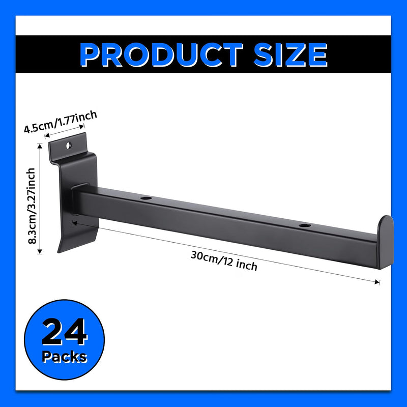 24 Pcs 12 Inch Slatwall Shelf Bracket