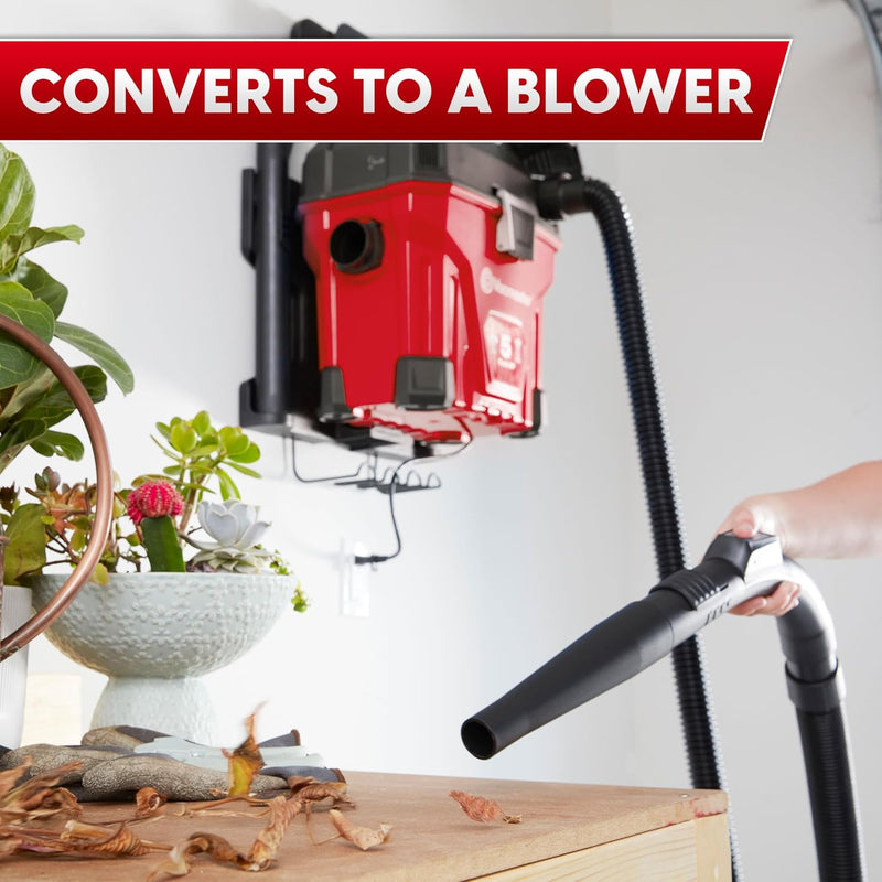 5-Gallon* 5 Peak HP† Remote Control Wall Mount Wet/Dry Vac