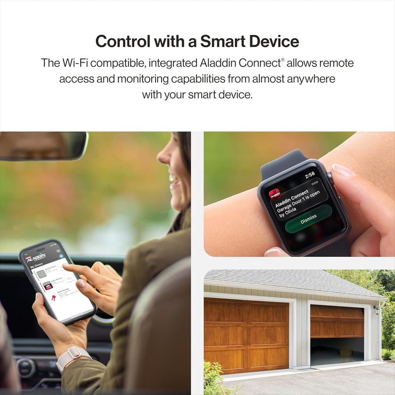 Smart Garage Door Opener works with Alexa, 7155-TKV Ultra- Quiet Belt Drive