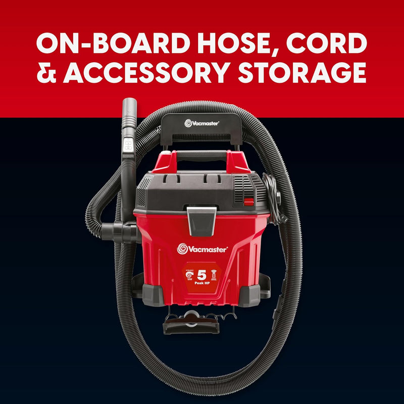 5-Gallon* 5 Peak HP† Remote Control Wall Mount Wet/Dry Vac