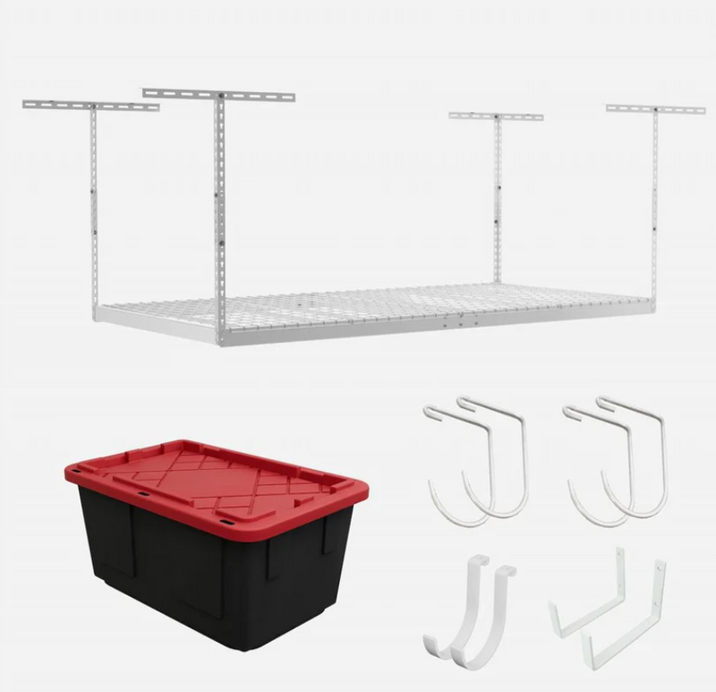 4' x 8' Overhead Garage Storage Bundle w/ 5 Bins (Yellow)