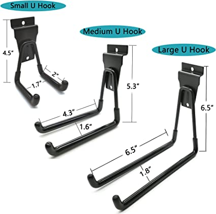 Multi Size Slat Wall Hanging Hooks and Hangers (14 Pack)