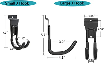 Multi Size Slat Wall Hanging Hooks and Hangers (14 Pack)