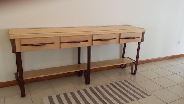 Maple Edge Grain Butcher Block Countertops with 2 Walnut strips