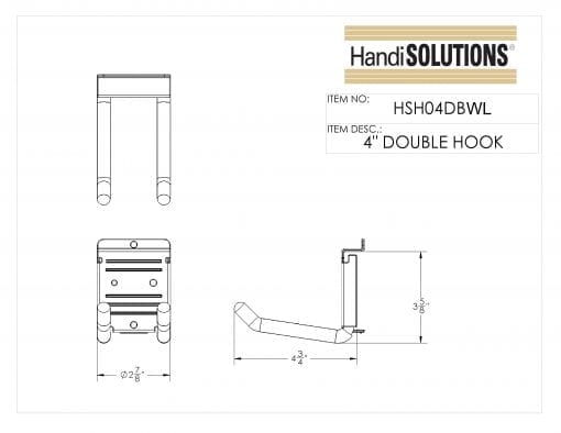 HandiWall 4″ Double Hook