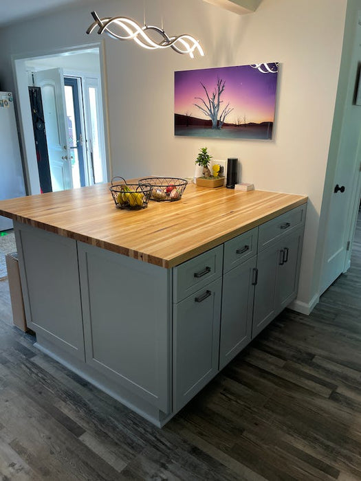 Rustic Butcher Block Kitchen Island